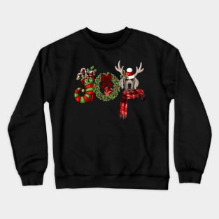 Christmas Joy Dwarf Stocking Reindeer Weimaraner Crewneck Sweatshirt